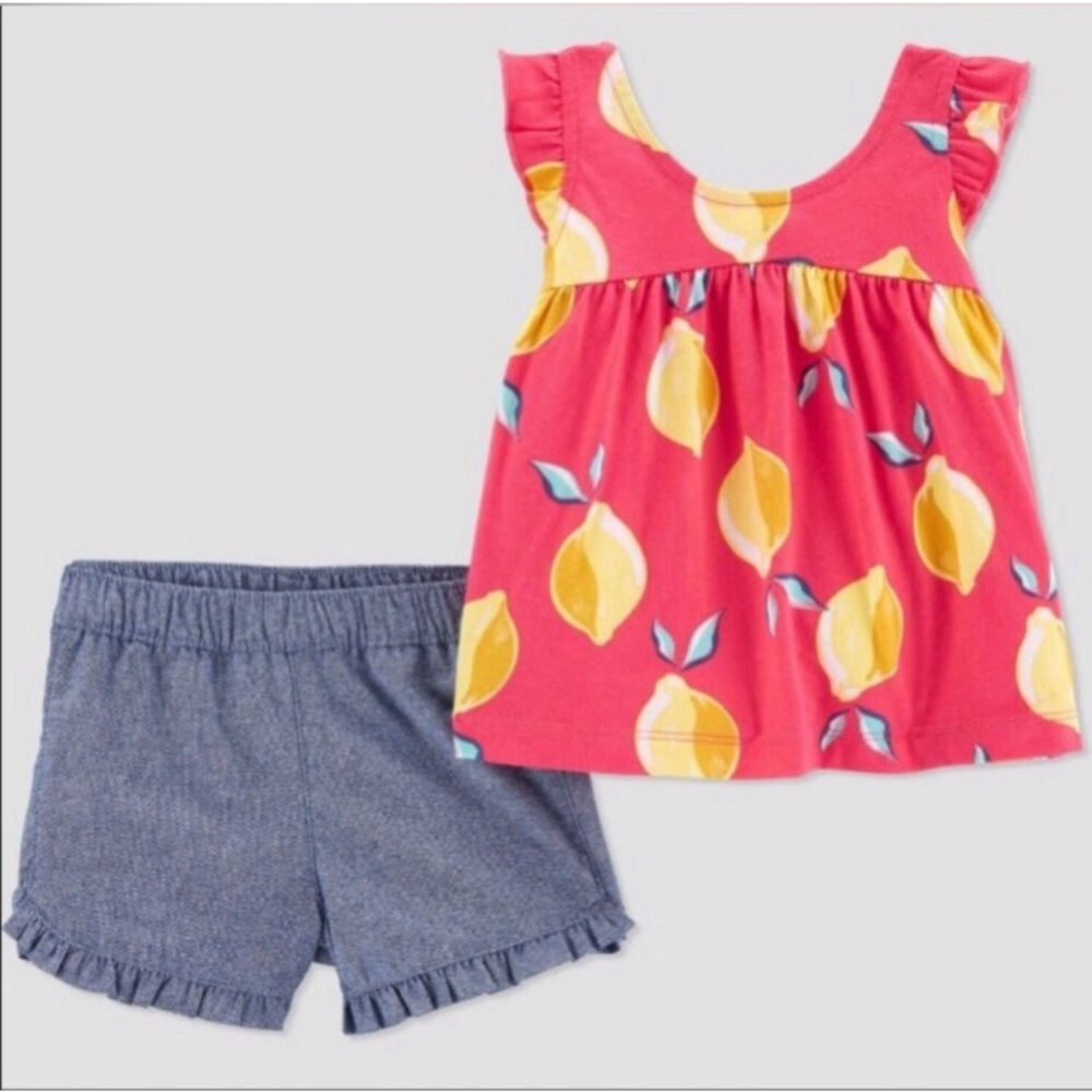 Carter’s Just One You Baby Girls Lemon Top & Bottom Set Newborn